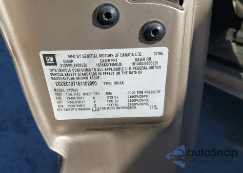 2006 Chevrolet Silverado 1500 Lt2 from USA, damaged, VIN 2GCEC13T161102090